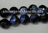 CAG2275 15.5 inches 14mm faceted round fire crackle agate beads