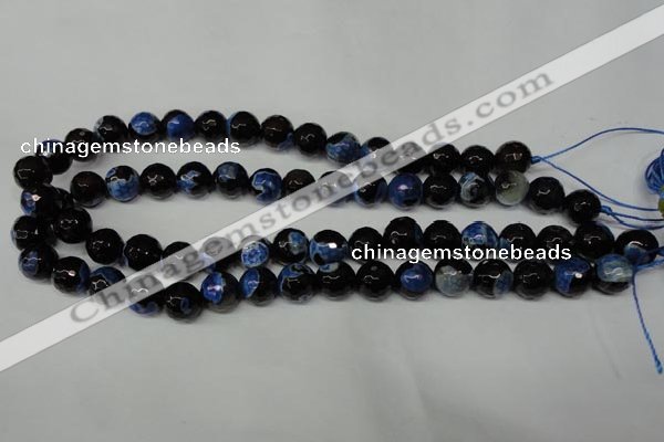 CAG2275 15.5 inches 14mm faceted round fire crackle agate beads