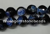 CAG2276 15.5 inches 16mm faceted round fire crackle agate beads