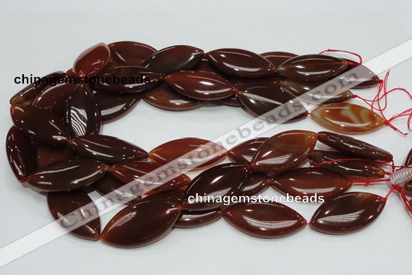 CAG228 15.5 inches 20*40mm marquise red agate gemstone beads