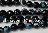 CAG2282 15.5 inches 8mm faceted round fire crackle agate beads