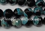 CAG2285 15.5 inches 14mm faceted round fire crackle agate beads