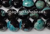 CAG2286 15.5 inches 16mm faceted round fire crackle agate beads