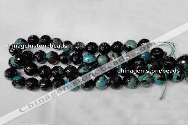 CAG2286 15.5 inches 16mm faceted round fire crackle agate beads