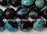 CAG2287 15.5 inches 18mm faceted round fire crackle agate beads