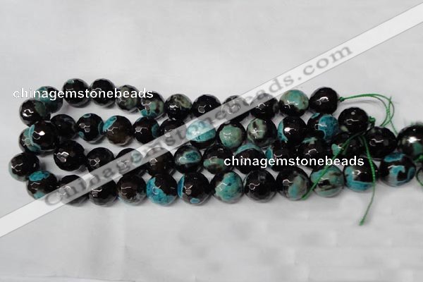 CAG2287 15.5 inches 18mm faceted round fire crackle agate beads