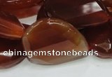 CAG230 15.5 inches 22*30mm faceted twisted teardrop red agate beads