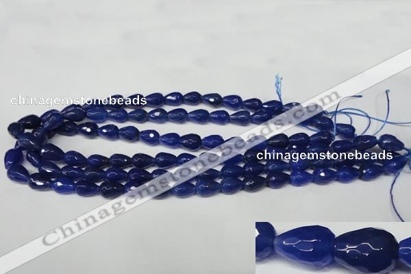 CAG2302 15.5 inches 8*12mm faceted teardrop agate gemstone beads