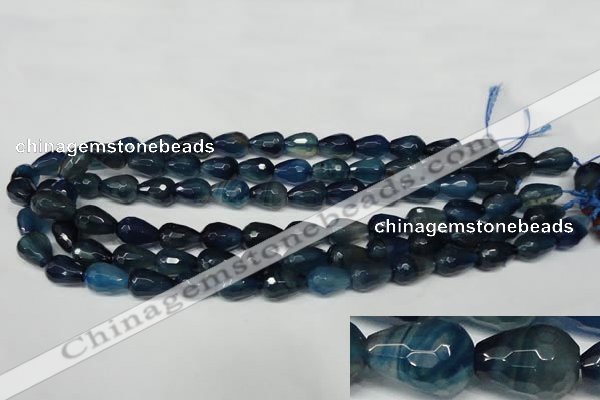 CAG2304 15.5 inches 10*14mm faceted teardrop agate gemstone beads