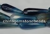 CAG2306 15.5 inches 10*30mm faceted teardrop agate gemstone beads