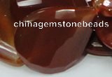 CAG231 15.5 inches 30*40mm faceted twisted teardrop red agate beads