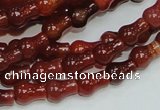 CAG232 15.5 inches 8*12mm pear-shaped red agate gemstone beads