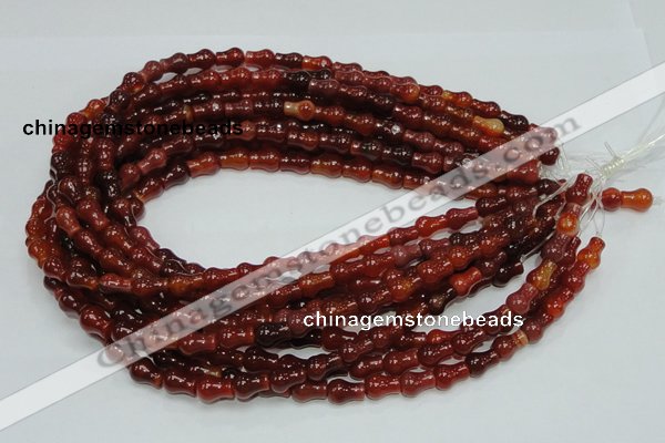 CAG232 15.5 inches 8*12mm pear-shaped red agate gemstone beads