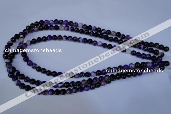 CAG2331 15.5 inches 6mm round violet line agate beads wholesale