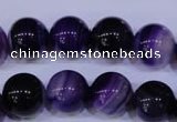 CAG2334 15.5 inches 12mm round violet line agate beads wholesale