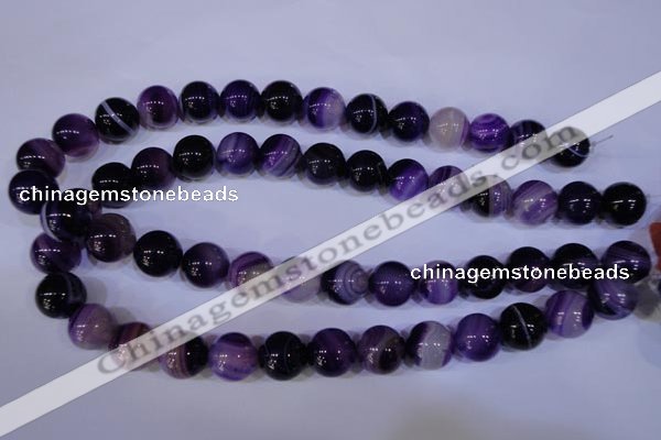 CAG2334 15.5 inches 12mm round violet line agate beads wholesale