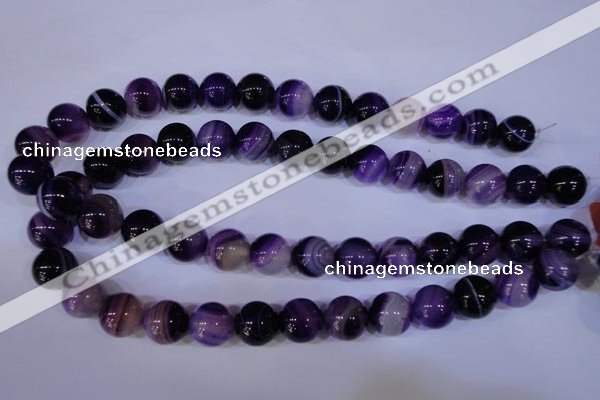 CAG2335 15.5 inches 14mm round violet line agate beads wholesale