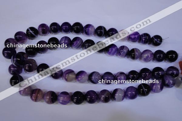 CAG2335 15.5 inches 14mm round violet line agate beads wholesale