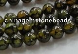 CAG234 15.5 inches 8mm round dragon veins agate gemstone beads