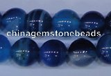 CAG2345 15.5 inches 14mm round blue line agate beads wholesale