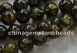 CAG235 15.5 inches 10mm round dragon veins agate gemstone beads