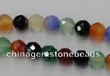 CAG2351 15.5 inches 6mm faceted round multi colored agate beads