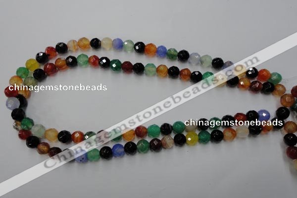 CAG2351 15.5 inches 6mm faceted round multi colored agate beads