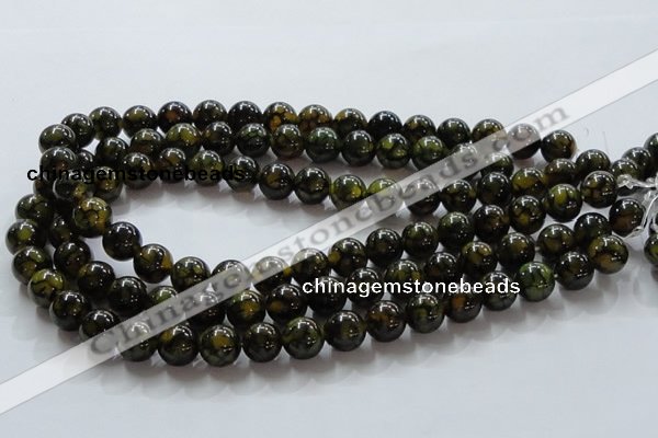 CAG236 15.5 inches 12mm round dragon veins agate gemstone beads