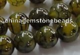 CAG237 15.5 inches 14mm round dragon veins agate gemstone beads