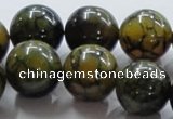 CAG238 15.5 inches 18mm round dragon veins agate gemstone beads