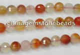 CAG2381 15.5 inches 6mm faceted round red agate beads wholesale