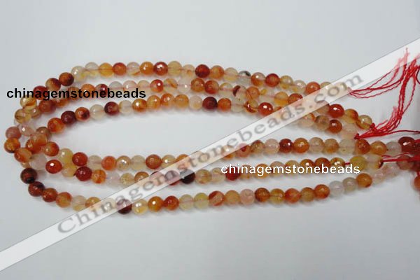 CAG2382 15.5 inches 8mm faceted round red agate beads wholesale