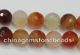 CAG2383 15.5 inches 10mm faceted round red agate beads wholesale