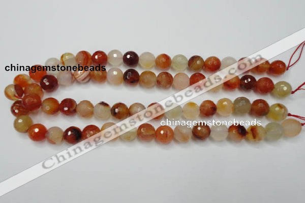 CAG2383 15.5 inches 10mm faceted round red agate beads wholesale