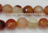 CAG2384 15.5 inches 12mm faceted round red agate beads wholesale