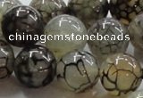 CAG239 15.5 inches round 18mm dragon veins agate gemstone beads