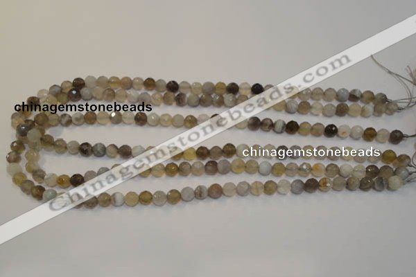 CAG2421 15.5 inches 6mm faceted round Chinese botswana agate beads