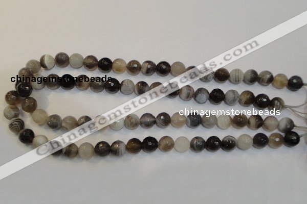 CAG2423 15.5 inches 10mm faceted round Chinese botswana agate beads