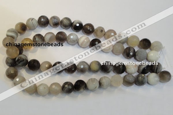 CAG2425 15.5 inches 14mm faceted round Chinese botswana agate beads