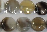 CAG2437 15.5 inches 16mm flat round Chinese botswana agate beads