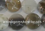 CAG2438 15.5 inches 18mm flat round Chinese botswana agate beads