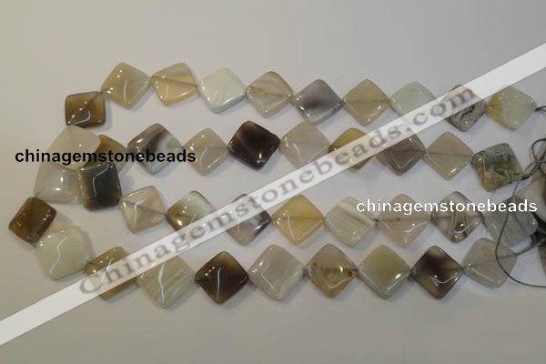 CAG2458 15.5 inches 16*16mm diamond Chinese botswana agate beads