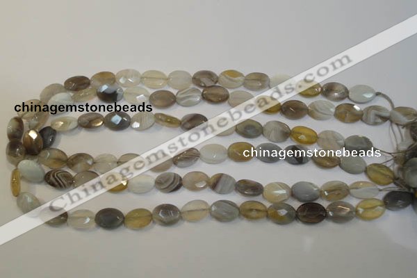 CAG2463 15.5 inches 10*14mm faceted oval Chinese botswana agate beads