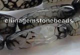 CAG247 15.5 inches 15*40mm faceted column dragon veins agate beads