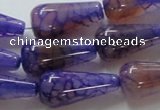 CAG249 15.5 inches 13*28mm teardrop dragon veins agate beads