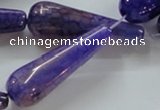 CAG250 15.5 inches 15*40mm teardrop dragon veins agate beads