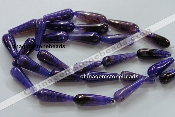 CAG250 15.5 inches 15*40mm teardrop dragon veins agate beads