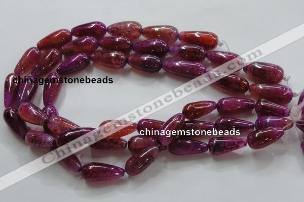 CAG251 15.5 inches teardrop 13*28mm dragon veins agate beads