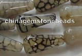 CAG254 15.5 inches 13*26mm teardrop dragon veins agate beads