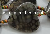 CAG257 15.5 inches 35*35mm heart dragon veins agate gemstone beads